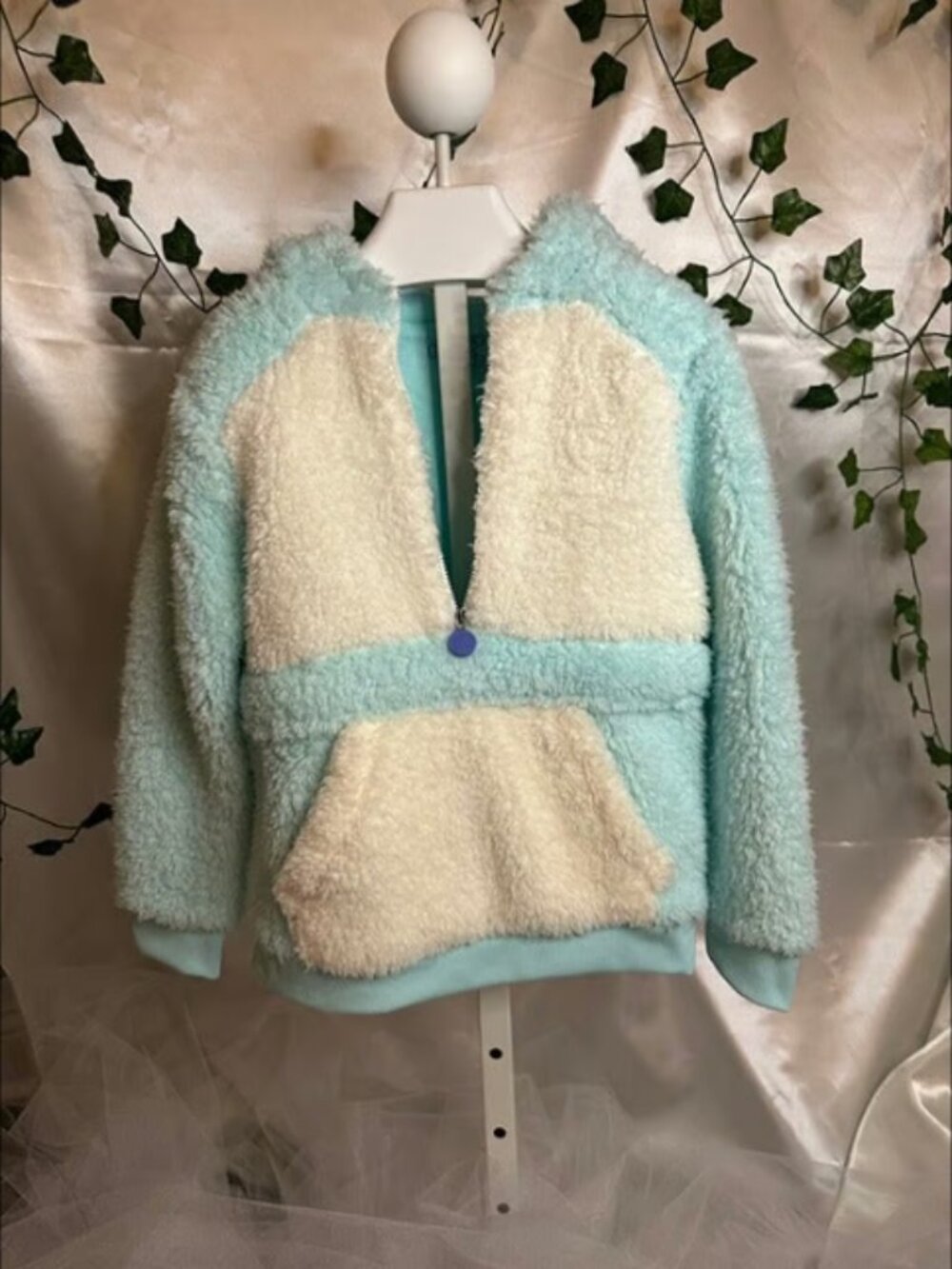 NWOT More Than Magic Girls' Cozy Faux Fur Sweater w/Hood - Sz 7/8